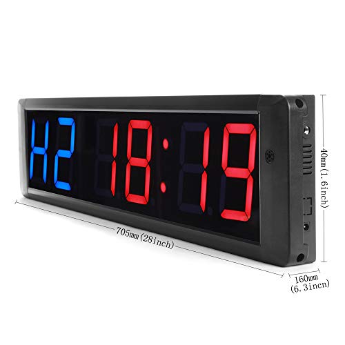 N/ A 4 Pulgadas 6 Digital Led Countdown Timer Cronómetro Reloj de Pared para Gimnasio Fitness Home