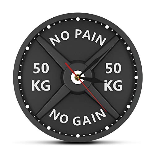 N/ A Barbell 3D Reloj de Pared Moderno Levantamiento de Pesas Pesa de Gimnasia Culturismo Reloj de Pared Gimnasio Entrenamiento Regalo de Hombre Fuerte