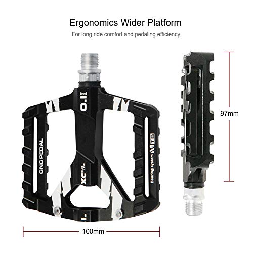 N-A Pedales MTB Bicicleta Plataforma Bici Montaña BMX Carretera Ciclismo Aleación de Aluminio CNC 9/16" Rosca de Husillo Antideslizantes Ultraligero Teniendo Sellado Carreras