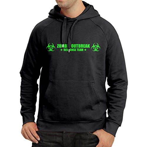 N4519H Sudadera con Capucha Zombie Outbreak Response Team (XX-Large Negro Verde)