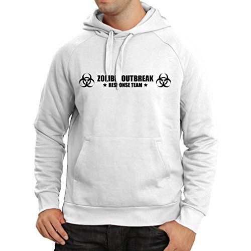 N4519H Sudadera con Capucha Zombie Outbreak Response Team (XXX-Large Blanco Negro)