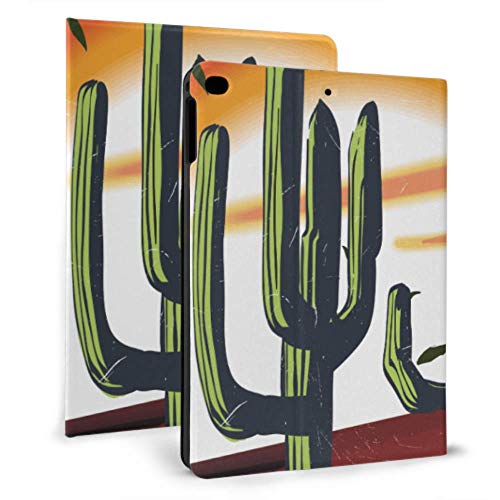 N\A iPad Case Girls Desert Arizona Cactus Ilustración para Indumentaria 309 iPad Cover para niñas para iPad Mini 4 / Mini 5/2018 6th / 2017 5th / Air/Air 2 con Auto Wake/Sleep iPad de protección magn