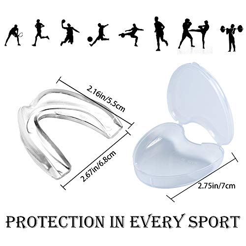 NACTECH 3Pcs Protector Bucal Boxeo Férula De Descarga Dental de Silicona Transparente Mouthguard para Deportes de Contacto Rugby MMA Football Karate Taekwondo Judo Sanda Hockey