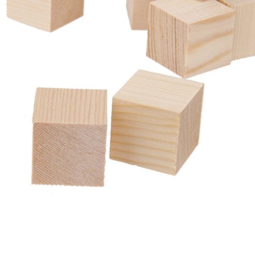 Namvo 12PCS Cubos de Madera - 50mm- Bloques Cuadrados de Madera para la fabricación de Rompecabezas, artesanías y proyectos de Bricolaje