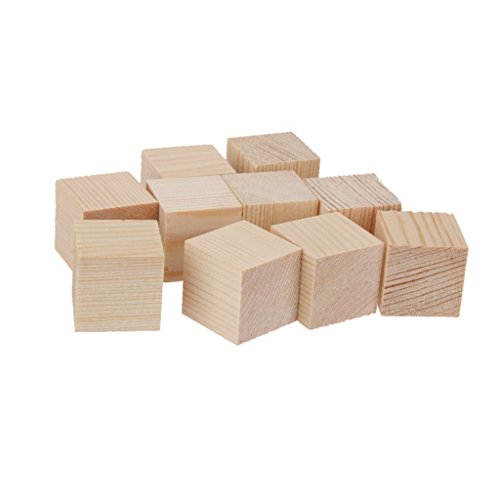 Namvo 12PCS Cubos de Madera - 50mm- Bloques Cuadrados de Madera para la fabricación de Rompecabezas, artesanías y proyectos de Bricolaje