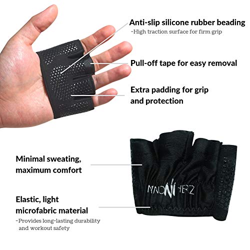 Nano Hertz - Guantes de Entrenamiento para Levantamiento de Pesas, Crossfit, Callos y Entrenamiento, para Levantamiento de Pesas, para Hombres y Mujeres (Negro, S)