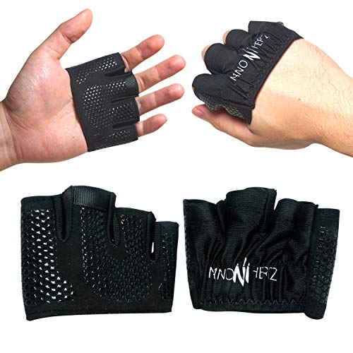 Nano Hertz - Guantes de Entrenamiento para Levantamiento de Pesas, Crossfit, Callos y Entrenamiento, para Levantamiento de Pesas, para Hombres y Mujeres (Negro, S)