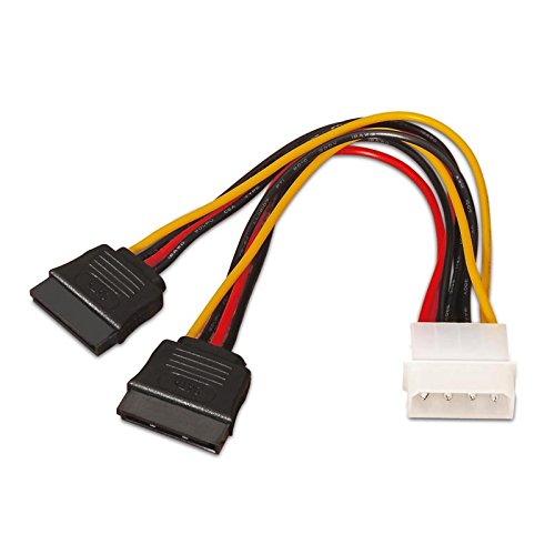 NANOCABLE 10.19.0101-OEM - Cable SATA alimentación MOLEX a 2 SATA, 4pin/M-2xSATA/H, Macho-Hembra, 20cm