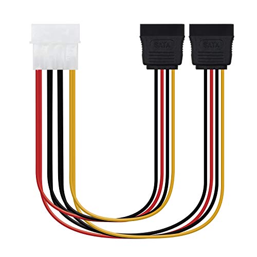 NANOCABLE 10.19.0101-OEM - Cable SATA alimentación MOLEX a 2 SATA, 4pin/M-2xSATA/H, Macho-Hembra, 20cm