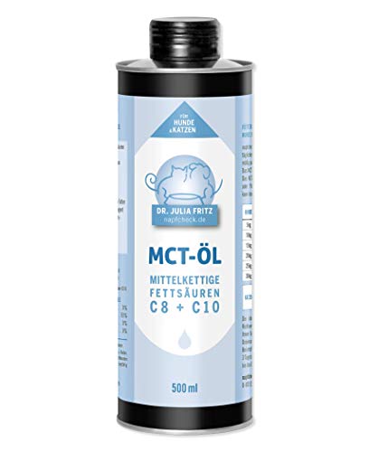 napfcheck Aceite MCT, ácidos grasos de Cadena Media C8 y C10, para Perros y Gatos, 500 ml
