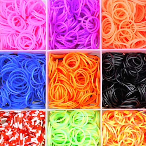 NATUCE 4400PCS Bandas de Goma DIY Cintas de Telar Kit de Pulseras con Bandas de Telar Pulsera Collar Herramienta de Tejer para Niños Juguete, Bandas de Goma para Hacer Pulseras De Colores Loom Kit