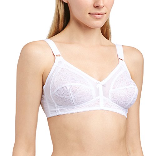 Naturana Firm Lace Cup Bra, Sujetador de copa completa sin Aros para Mujer, Blanco, 95D (80D EU)