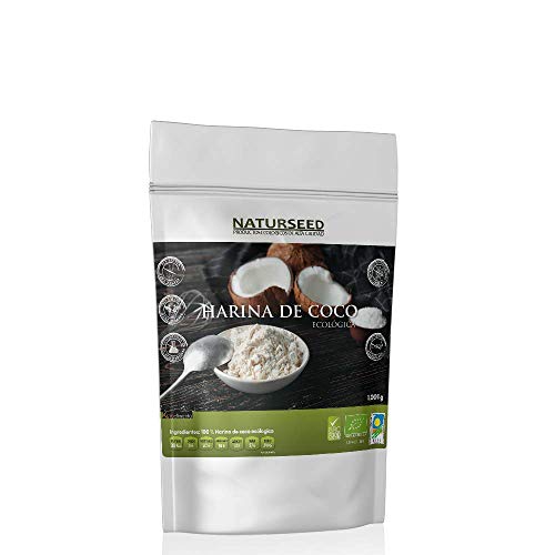 NATURSEED - Harina De Coco Ecologica Bio - Organica - Sin Refinar - Sin Blanquear - Sin Gluten (1 KG)