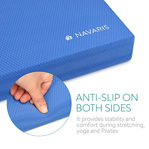 Navaris colchoneta de coordinación - Plataforma de Equilibrio para Ejercicios de Yoga y Pilates - Cojín Fitness 50 x 39 x 6.5CM - Almohadilla -Azul