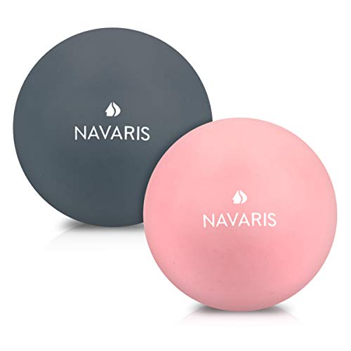 Navaris Set de 2 Bolas para masajes - Bolas de lacrosse para automasajes - 2 Pelotas para fisioterapia crossfit terapia de puntos - Massage Balls