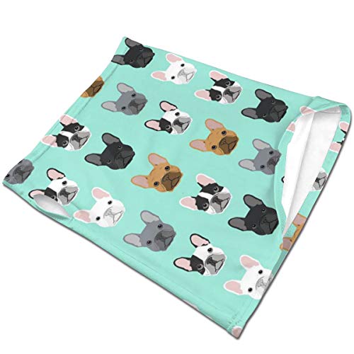 NE French Bulldog Blue 20cmx30cm Bandana para Hombre y Diadema Deportiva Ideal para Correr, Hacer Ejercicio, Tenis, Karate