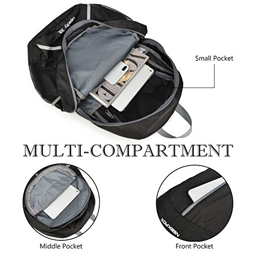 NEEKFOX Mochila de Senderismo Ligera Plegable 30L Viaje Día de Escalada Pack para Hombre Mujer, Peso Ligero Compacta Resistente al Agua Mochila para Deportivas Exterior Acampada