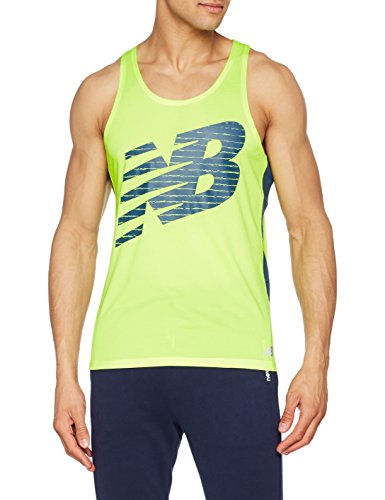 New Balance Accelerate Print Camiseta Competición, Hombre, Amarillo (hilite), L