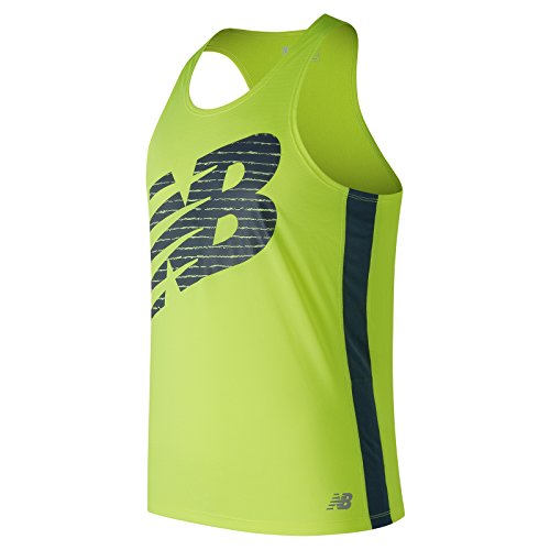 New Balance Accelerate Print Camiseta Competición, Hombre, Amarillo (hilite), L