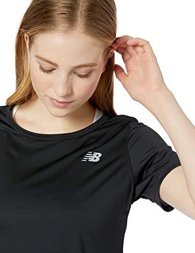 New Balance Accelerate SS Camiseta de Manga Corta para Mujer, Mujer, Camiseta, WT91136, Negro, M
