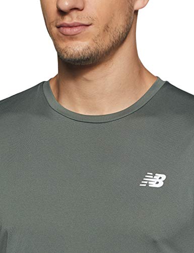 New Balance Accelerate SS tee Top para Hombre, Hombre, Camiseta, MT93180, Verde Pizarra, S