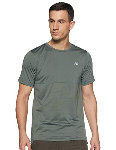 New Balance Accelerate SS tee Top para Hombre, Hombre, Camiseta, MT93180, Verde Pizarra, S