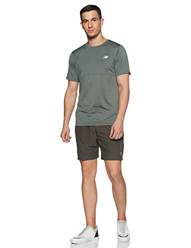 New Balance Accelerate SS tee Top para Hombre, Hombre, Camiseta, MT93180, Verde Pizarra, S