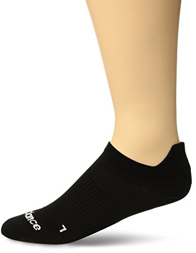 New Balance - Calcetines de punto plano para correr, sin pestañas, 1 par., Unisex adulto, Calcetines, N898-1-WEB, negro, large