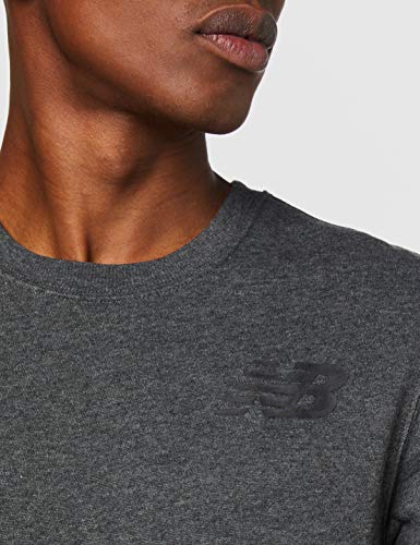 New Balance Core Fleece Crew Camiseta, Hombre, Heather Charcoal, Small