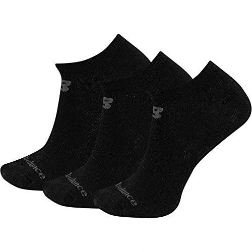 New Balance Cotton No Show Socks, Negro, L (41-46 EU) Unisex-Adult