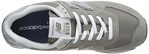 New Balance Hombre 574 Entrenadores de Gamuza, Gris, 42