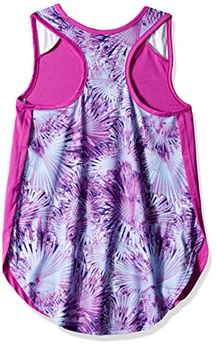 New Balance Kids Girls' Big Fashion Performance Tank, Voltage Violet/Photo Palm, Med