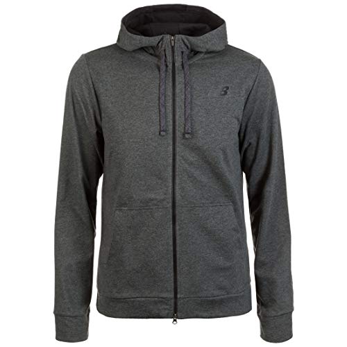 New Balance Lightweight Warm Up Full Zip Hoodie Chaqueta, Hombre, Black Heather, Small