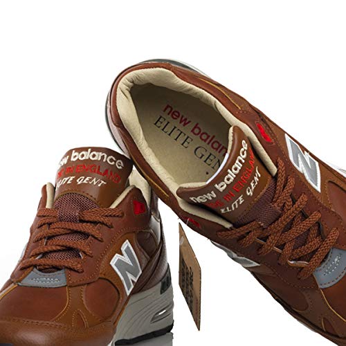 New Balance M991 Made In England Zapatillas de Deporte de Cuero marrón Claro y Blanco