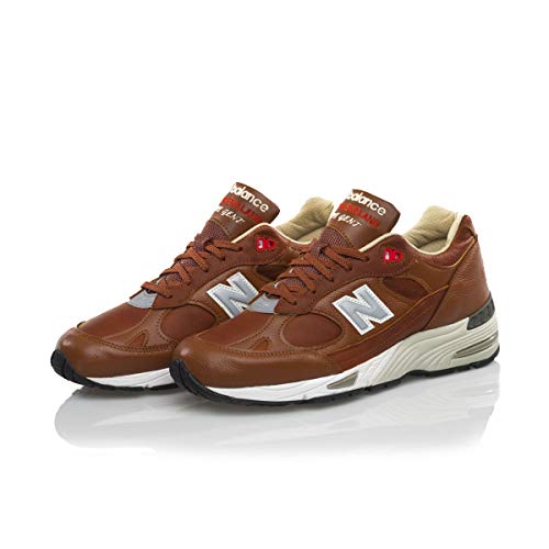 New Balance M991 Made In England Zapatillas de Deporte de Cuero marrón Claro y Blanco