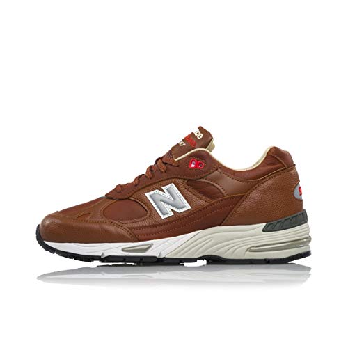 New Balance M991 Made In England Zapatillas de Deporte de Cuero marrón Claro y Blanco