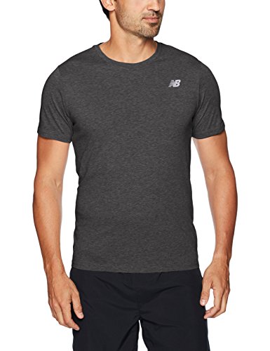 New Balance MC Heather Tec Camiseta Transpirable, Hombre, Negro (Charcoal), S