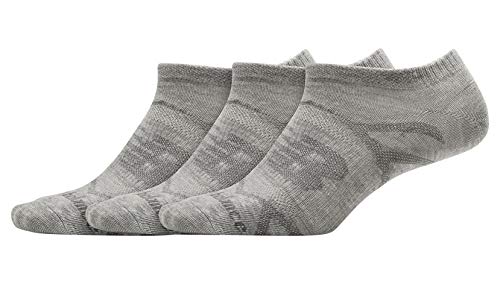 New Balance Performance Flat Knit Show Socks 3 Pack Calcetines de Punto Plano Unisex sin Mostrar (3 Unidades), Mujer, Gris, Large