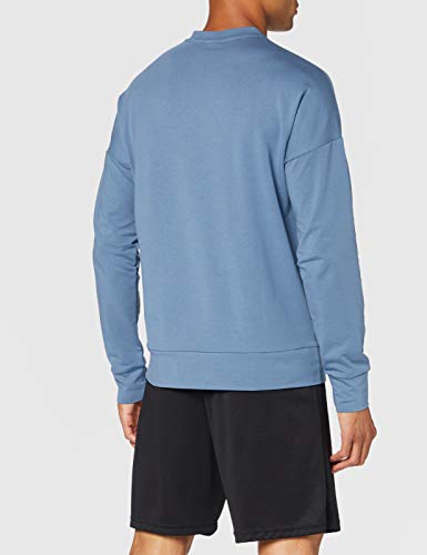 New Balance Reclaim Hybrid Crew Camiseta, Hombre, Chambray Heather, Small