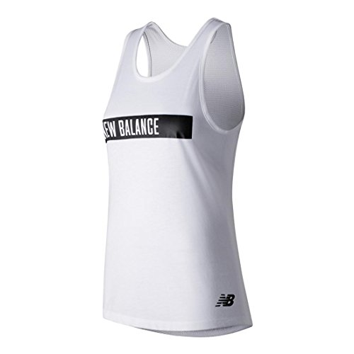 New Balance Trackster - Camiseta de Tirantes para Mujer - WT71661, Medium, Blanco