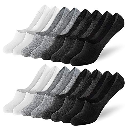 Newdora Calcetines Mujer, 8 Pares Calcetines Tobilleros Mujer Cortos e Invisibles, Antideslizante Silicona Algodón Calcetines transpirables e deportivos (39-42)