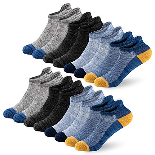 Newdora Calcetines Tobilleros Hombres, 8 Pares Calcetines Para Hombre y Mujer, Calcetines Deportivos Hombre Cortos, Invisibles Calcetines Hombre (43-46)