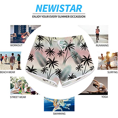 NEWISTAR - Bañador corto para mujer, diseño con gráficos 3D, secado rápido, para playa, verano, tiempo libre, gimnasio, yoga, etc. A1 Palm Tree 38-40