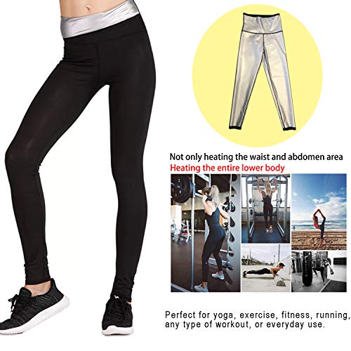 NHEIMA Pantalones de Sauna Adelgazantes Mujer NANOTECNOLOGÍA, Leggins Reductores Adelgazantes, Leggins Anticeluliticos Cintura Alta, Mallas Fitness Push Up para Deporte Running Yoga Gym (S, Black03)