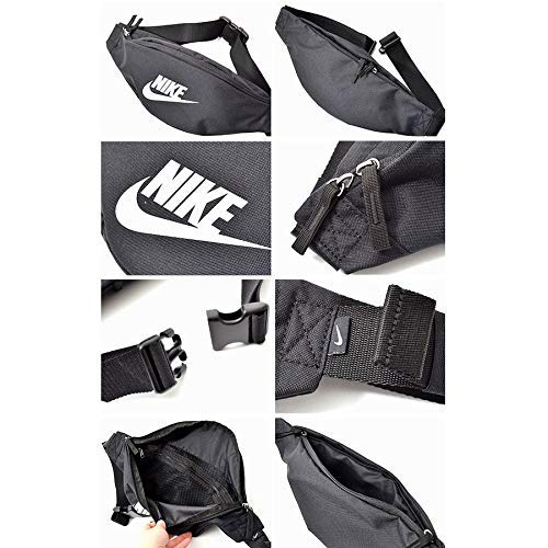 Nike 2018- Riñonera desportiva, 15 cm, negro (Negro/Blanco)