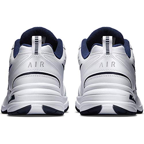 Nike Air Monarch IV, Zapatillas de Gimnasia para Hombre, Blanco (White/Metallic Silver/Midnight Navy 102), 43 EU