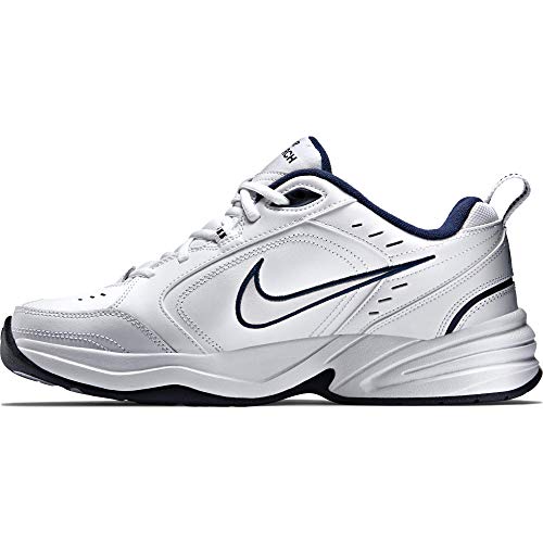 Nike Air Monarch IV, Zapatillas de Gimnasia para Hombre, Blanco (White/Metallic Silver/Midnight Navy 102), 44 EU