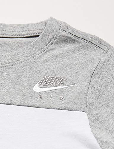 NIKE B NSW Air tee SS Camiseta de Manga Corta, Niños, dk Grey Heather/White, S