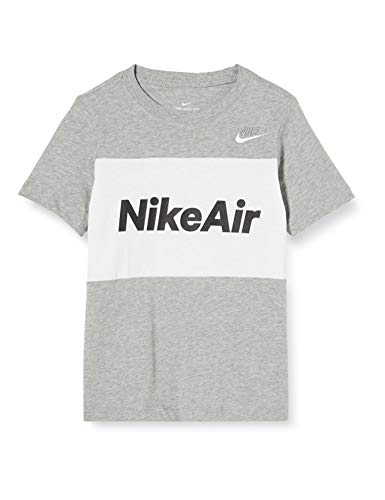 NIKE B NSW Air tee SS Camiseta de Manga Corta, Niños, dk Grey Heather/White, S