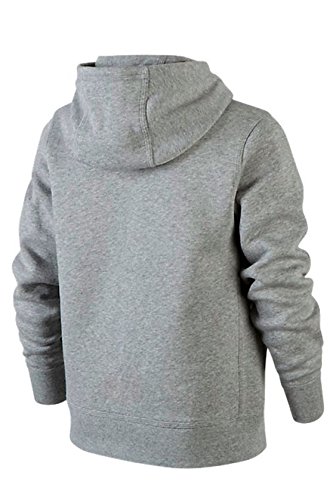 NIKE Brushed Fleece Over The Head Sudadera, Niños, Gris (Dark Grey Heather/White), S